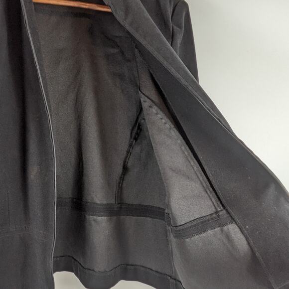 JM Collection Womens Size 14 Black Dress Jacket Long Sleeve Zipper Shoulder Pads - Picture 4 of 8